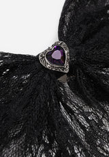 Melanie Heart Lace Hair Bow