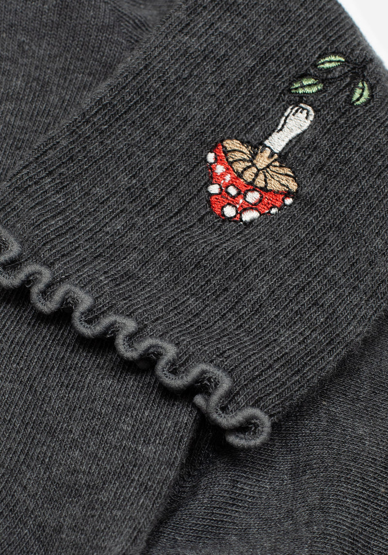 Morchella Embroidered Mushroom Socks