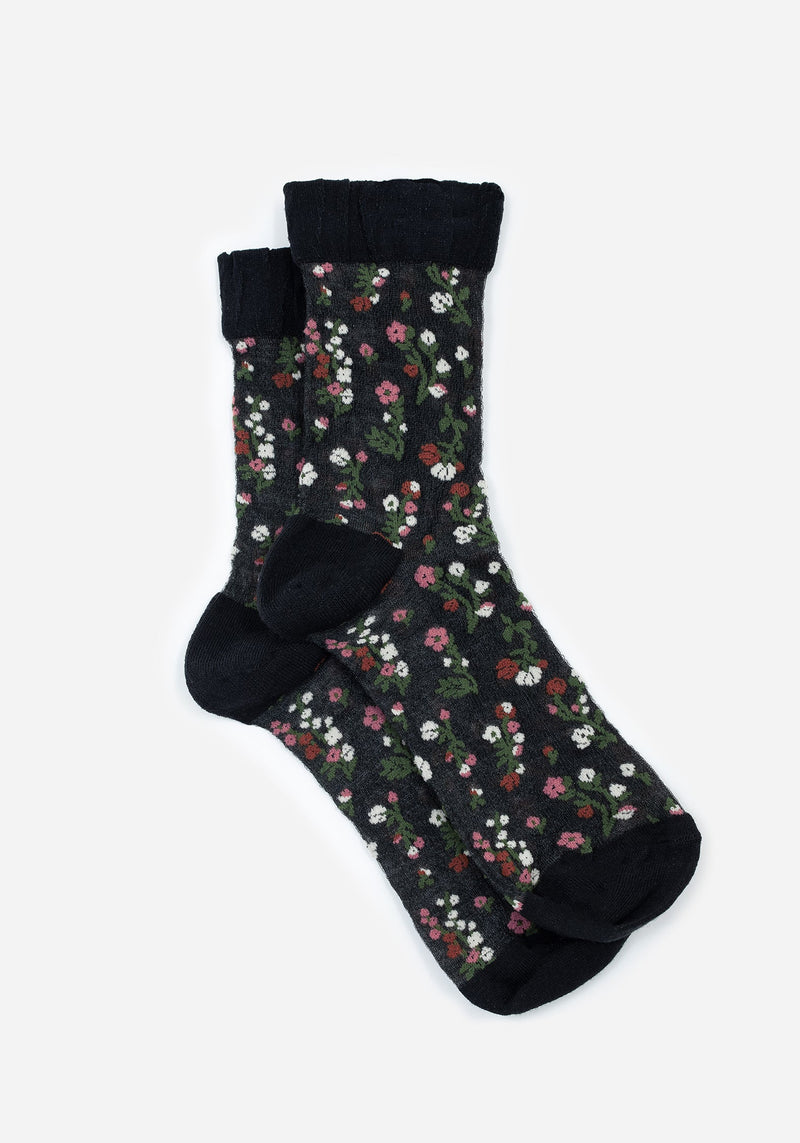 Everblooming Floral Mesh Socks