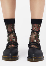 Everblooming Floral Mesh Socks