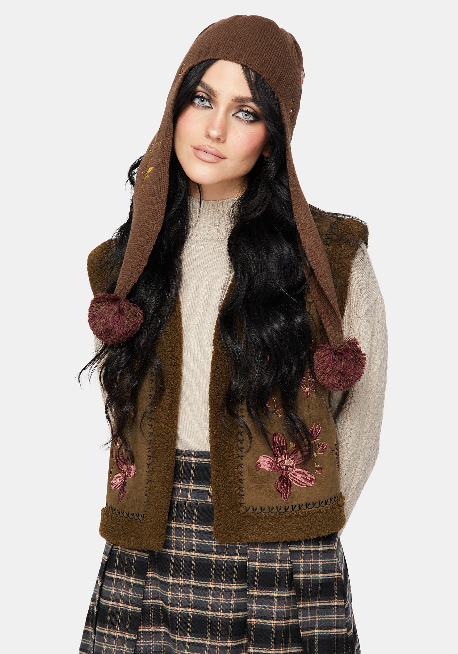 Liora Moth Floral Pom Pom Hat