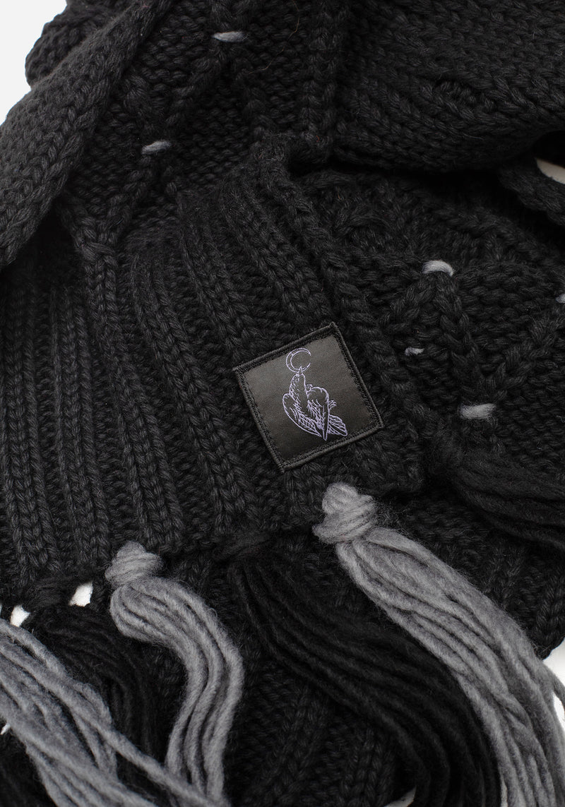 Layla Criss Cross Black Scarf