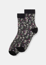 Everblooming Floral Mesh Socks - Purple