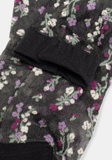 Everblooming Floral Mesh Socks - Purple