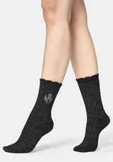 Lurex Thistle Embroidered Socks