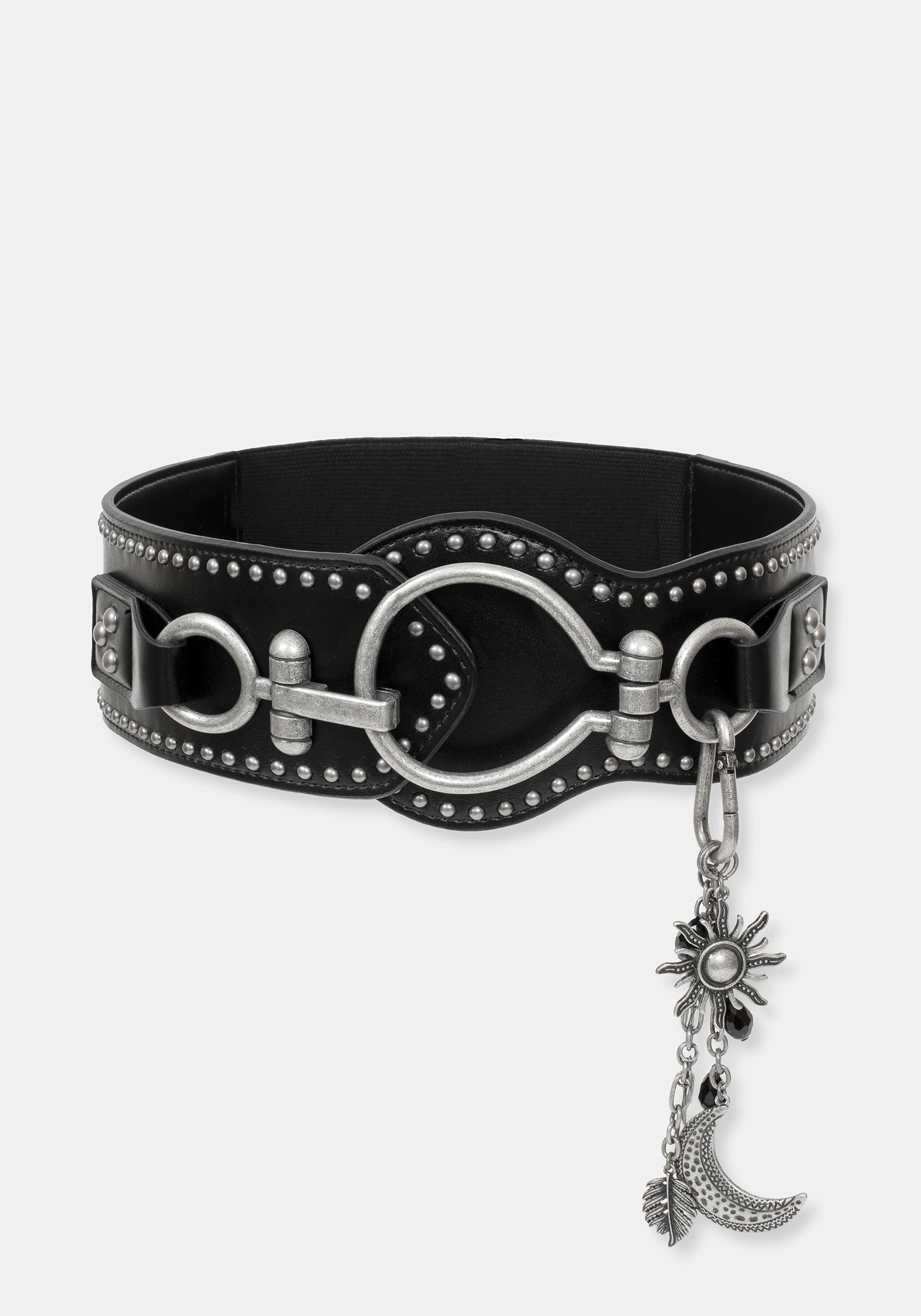 Sul Studded Charm Stretch Waist Belt