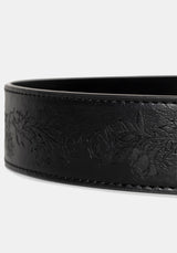 Rosamoth Debossed Buckle Belt - Silver