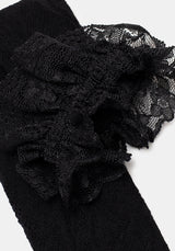 Wispin Lace Frill Socks - Black