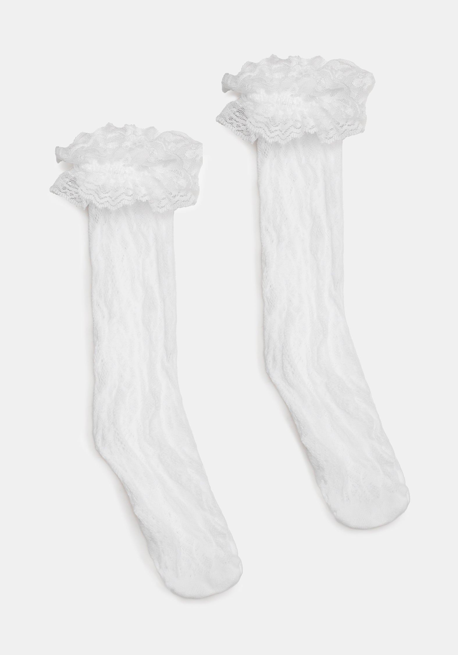Wispin Lace Frill Socks - White