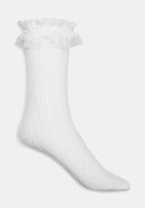 Wispin Lace Frill Socks - White