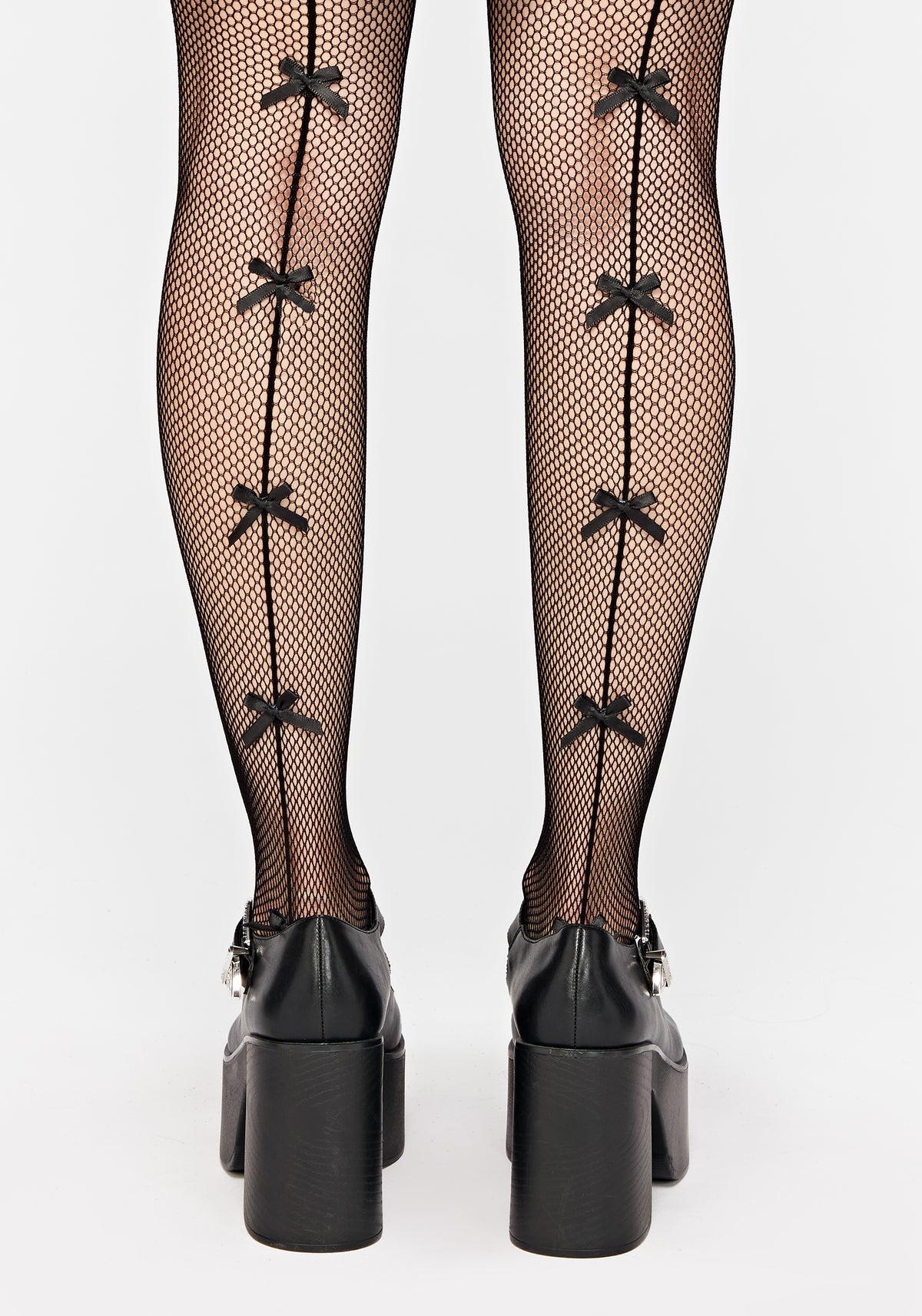 Doliyi Bow Back Seamed Fishnet Tights