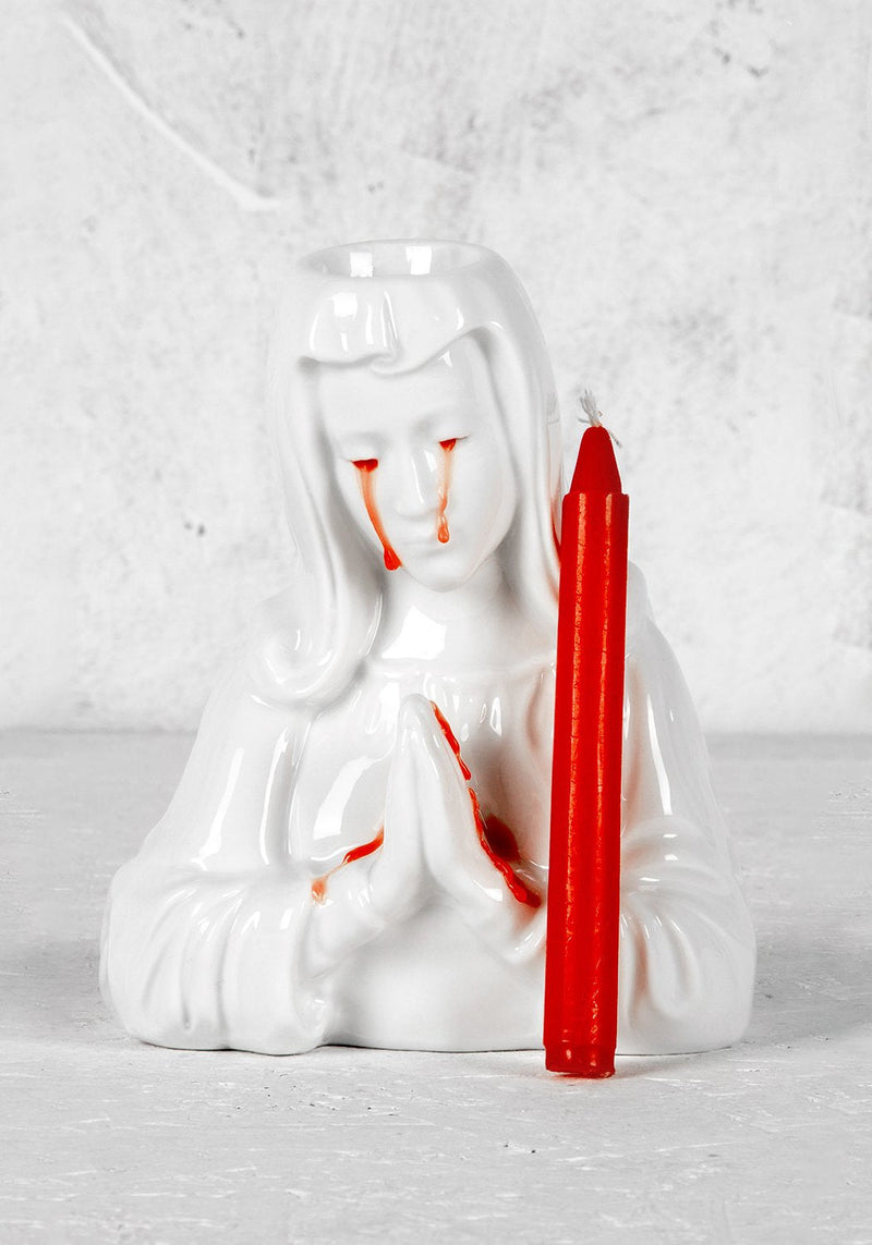 Crying Mary Candle Holder