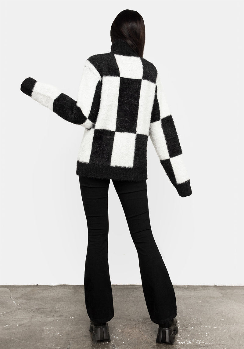 Two-Tone Checkerboard Jumper