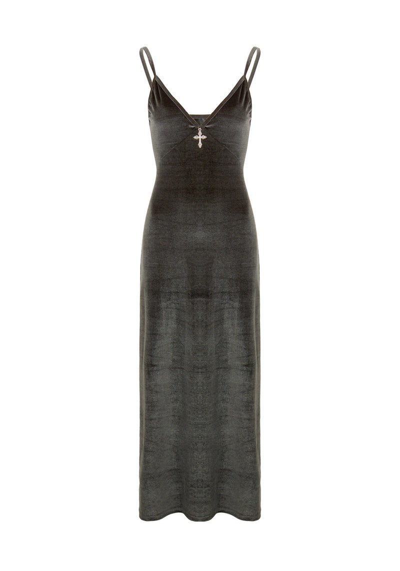 Gabrielle Velvet Midi Slip Dress