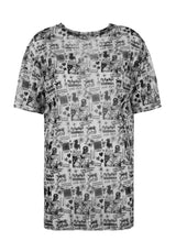 Riot Oversized Print Mesh Tee