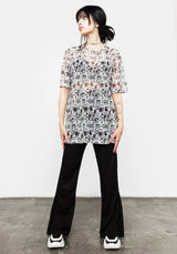 Riot Oversized Print Mesh Tee