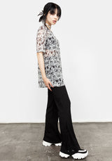 Riot Oversized Print Mesh Tee