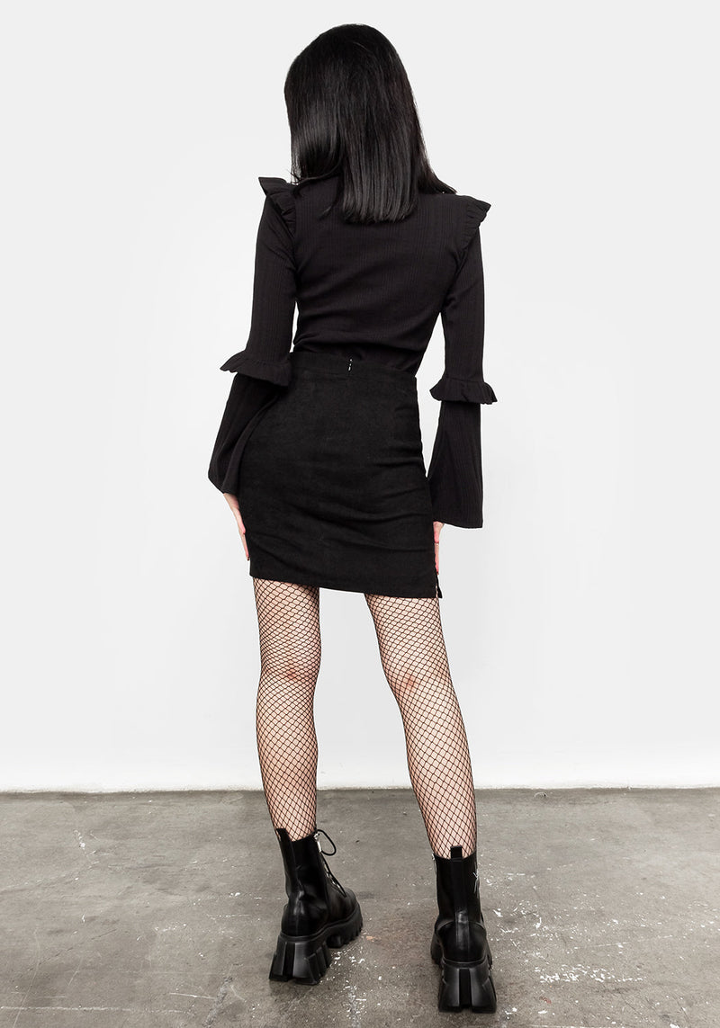 Wilhelmina Flare Sleeve Ruffle Top