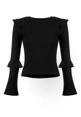 Wilhelmina Flare Sleeve Ruffle Top