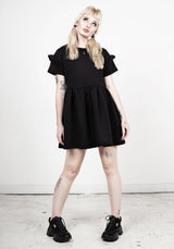 Power Frill Sleeve Skater Dress