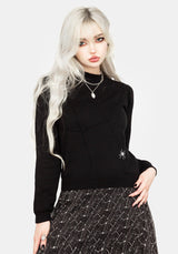 Lolth Puff Sleeve Crop Pointelle Jumper