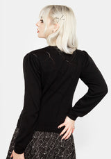 Lolth Puff Sleeve Crop Pointelle Jumper