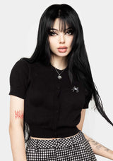 Lolth Short Sleeve Crop Pointelle Cardigan