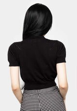 Lolth Short Sleeve Crop Pointelle Cardigan