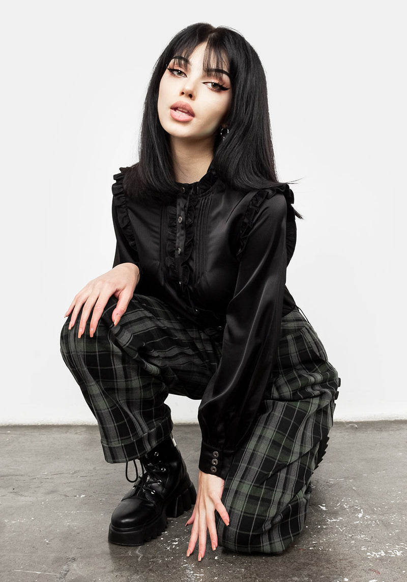 Obsession Pintuck Ruffle Blouse