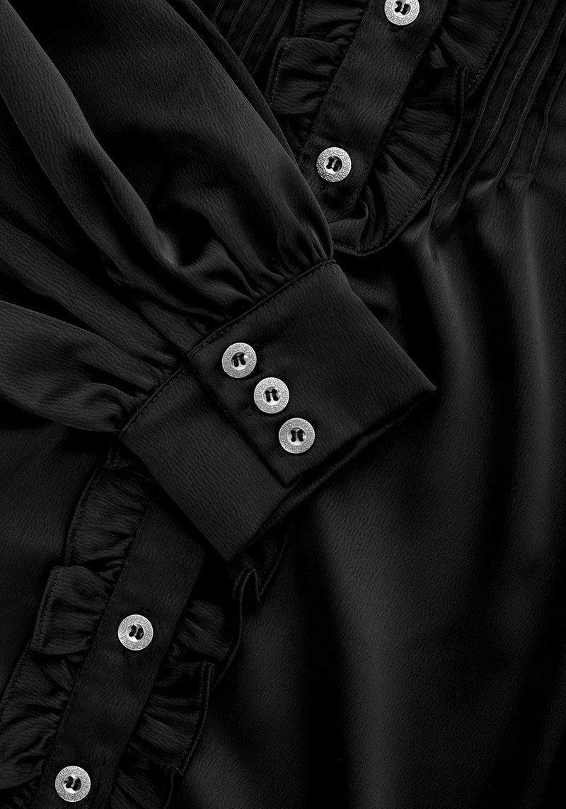 Obsession Pintuck Ruffle Blouse