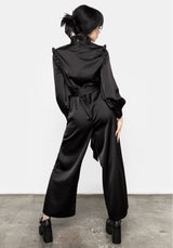Obsession Pintuck Ruffle Jumpsuit