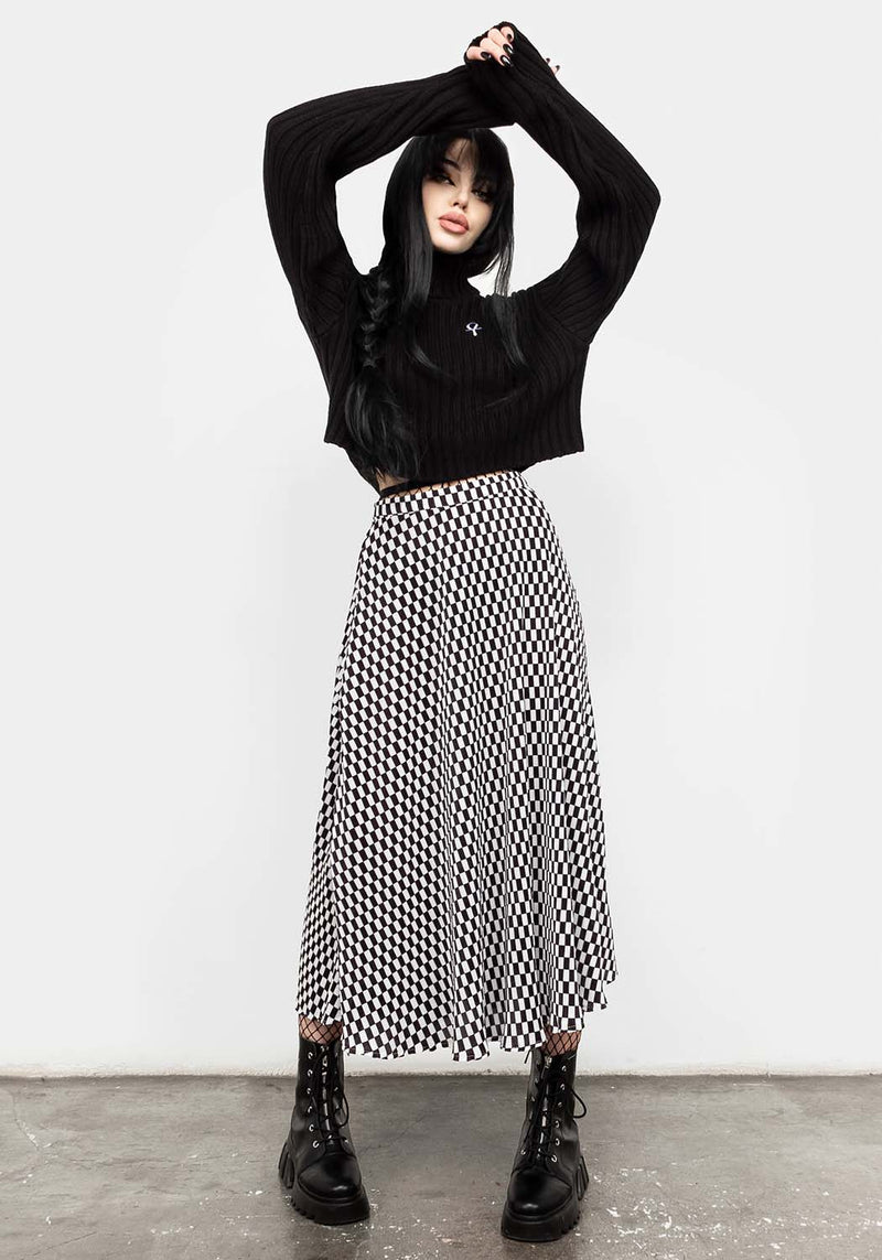 Vaudeville Pleat Midi Skirt