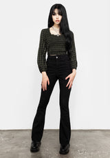 Terra Gingham Shirred Top