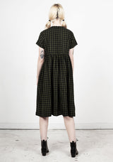 Terra Gingham Midi Smock Dress