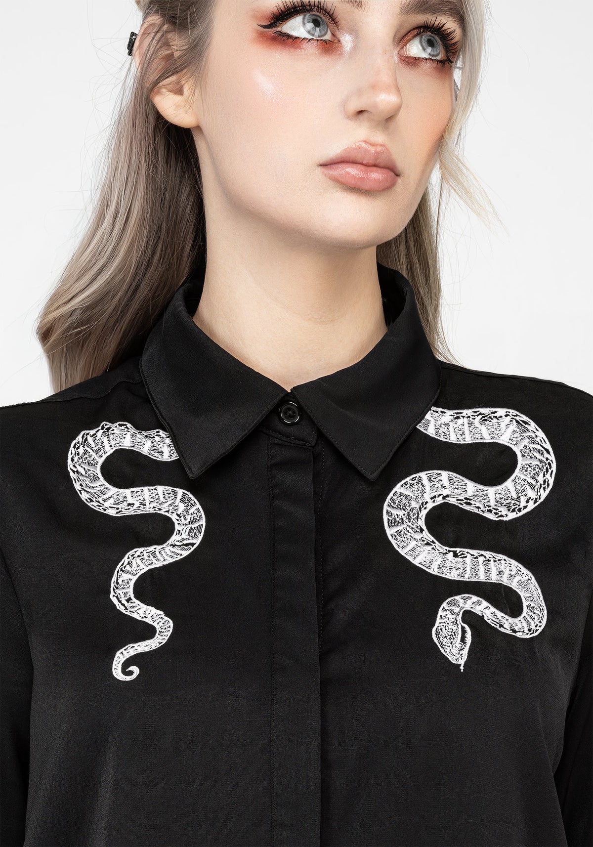Slither Bestickt Schlange Hemd