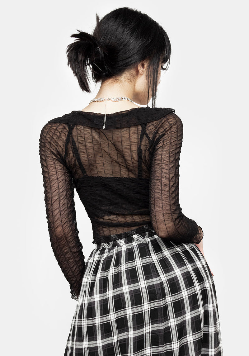 Whisper Gathered Mesh Top