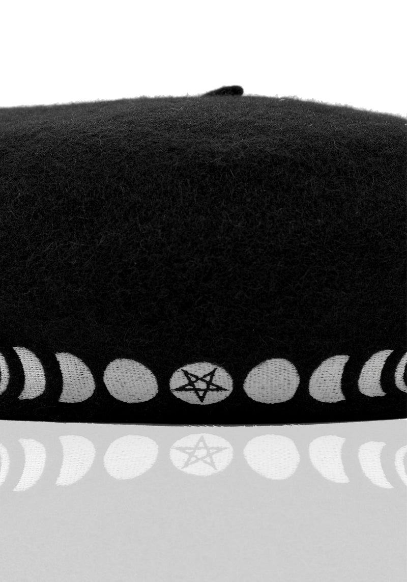 Lunar Embroidered Beret