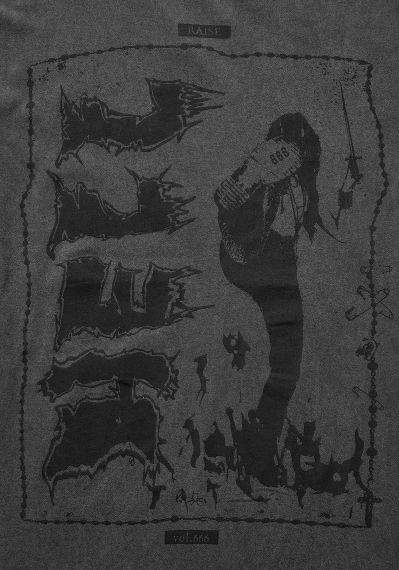 Hell Vintage Grey Washed T-Shirt