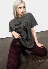 Hell Vintage Grey Washed T-Shirt