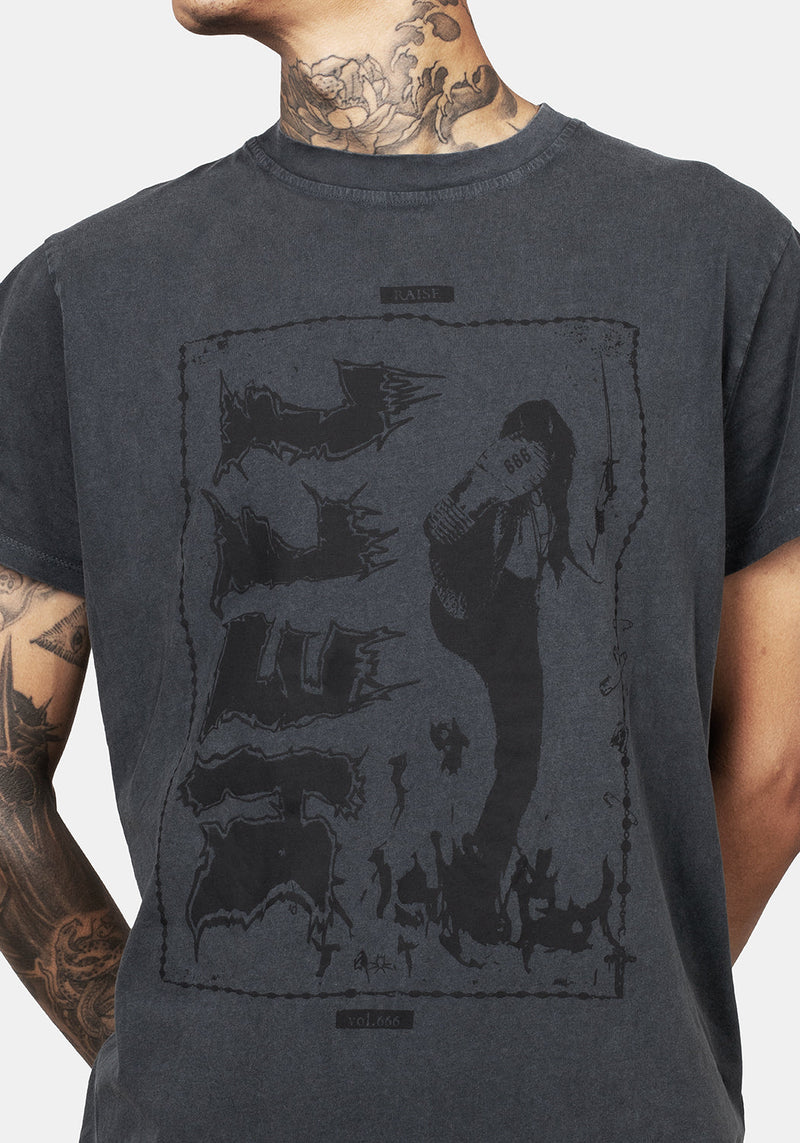 Hell Vintage Grey Washed T-Shirt