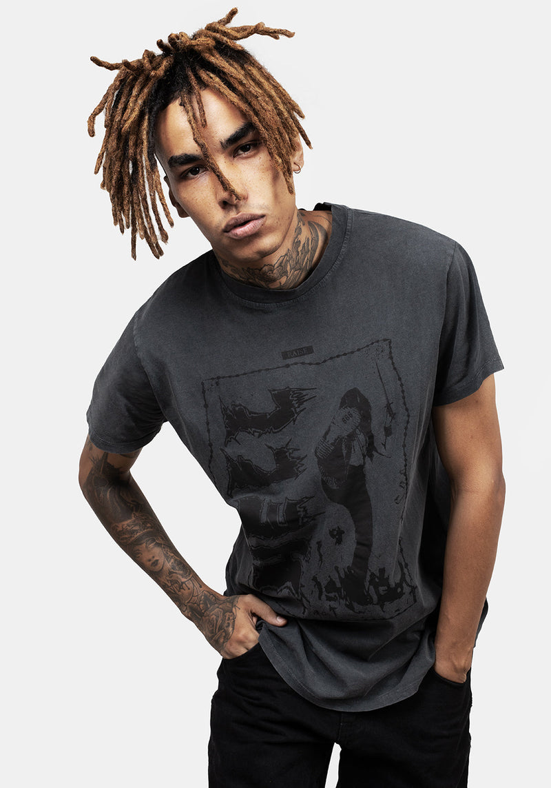 Hell Vintage Grey Washed T-Shirt