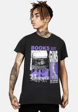 Books Vintage Black Washed T-Shirt