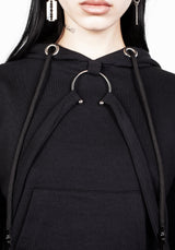 Brutal Mesh Cut Out Crop Hoody