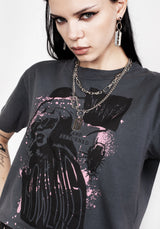 Howling Washed Grey Boxy Crop T-Shirt