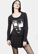 Wish Washed Black Scoop Neck T-Shirt