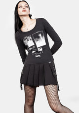 Wish Washed Black Scoop Neck T-Shirt