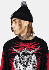 Spinneret Embroidered Pom Pom Beanie