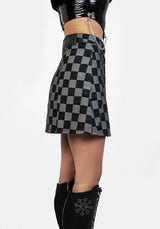 KERB A-LINE DENIM MINI SKIRT