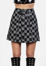 KERB A-LINE DENIM MINI SKIRT