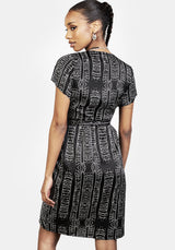 Runes Wrap Midi Dress